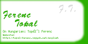 ferenc topal business card